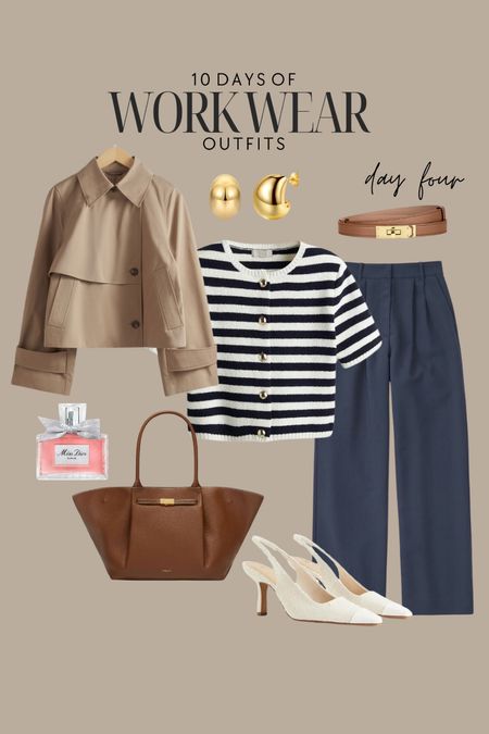 10 days of workwear outfits - day 4 👩🏻‍💻💼 

Workwear, office outfit, office fashion, cropped trench coat, business casual 

#LTKstyletip #LTKfindsunder50 #LTKworkwear