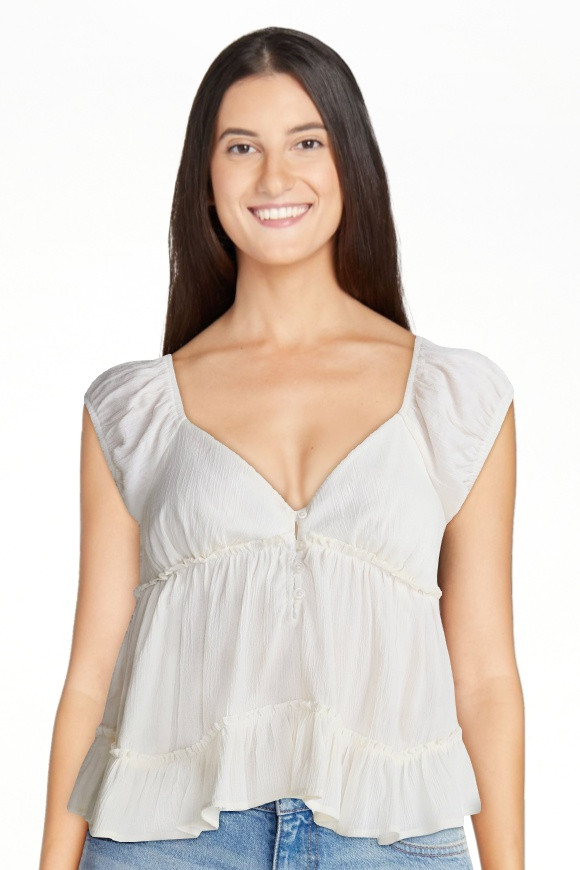 No Boundaries Boho Woven Babydoll Top, Women's XXS-XXL | Walmart (US)