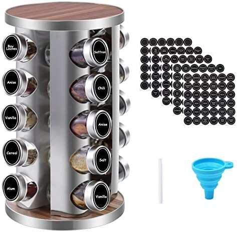 Amazon.com: Rotating Spice Rack Organizer for Cabinet, 20 Jars Revolving Seasoning Organizer for ... | Amazon (US)