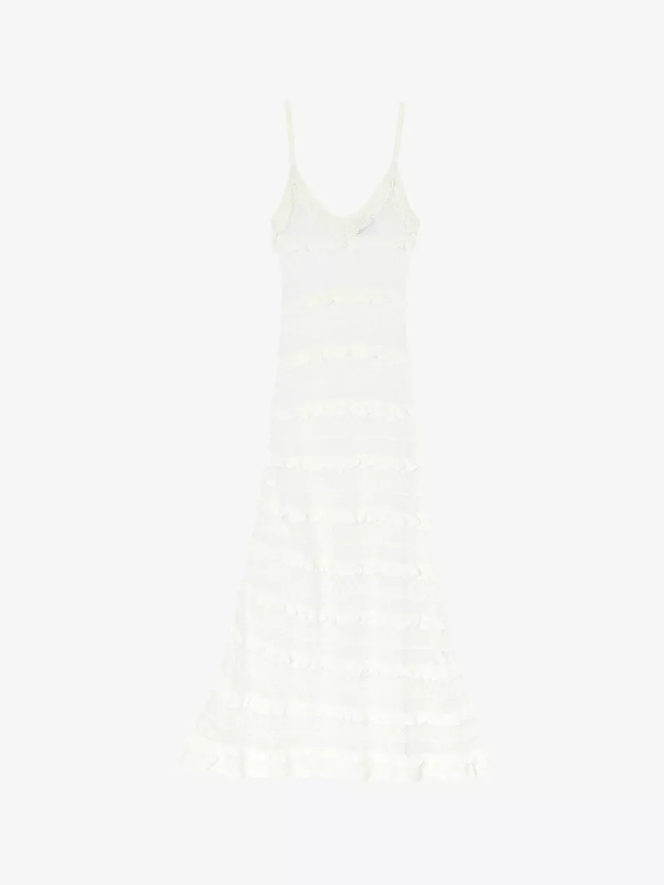 Sheer-panel stretch-knit maxi dress | Selfridges