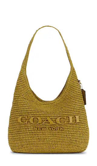 Refined Weave Straw Brooklyn 28 Shoulder Bag in Muted Olive | Revolve Clothing (Global)