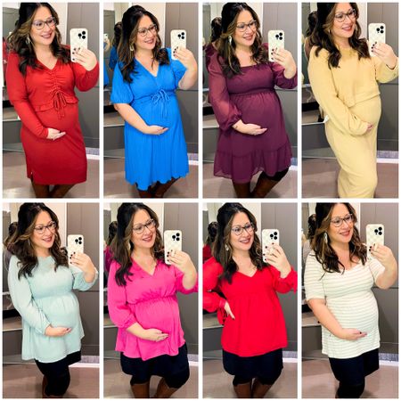 Target maternity try on! Isabel Maternity for target. Everything fits true to size. Wearing my regular large in everything except the rust and beige sweater sets I sized up to XL. Maternity valentines tops. Maternity I’ dresses. Maternity fashion. Bump style. 

#LTKworkwear #LTKfindsunder50 #LTKbump