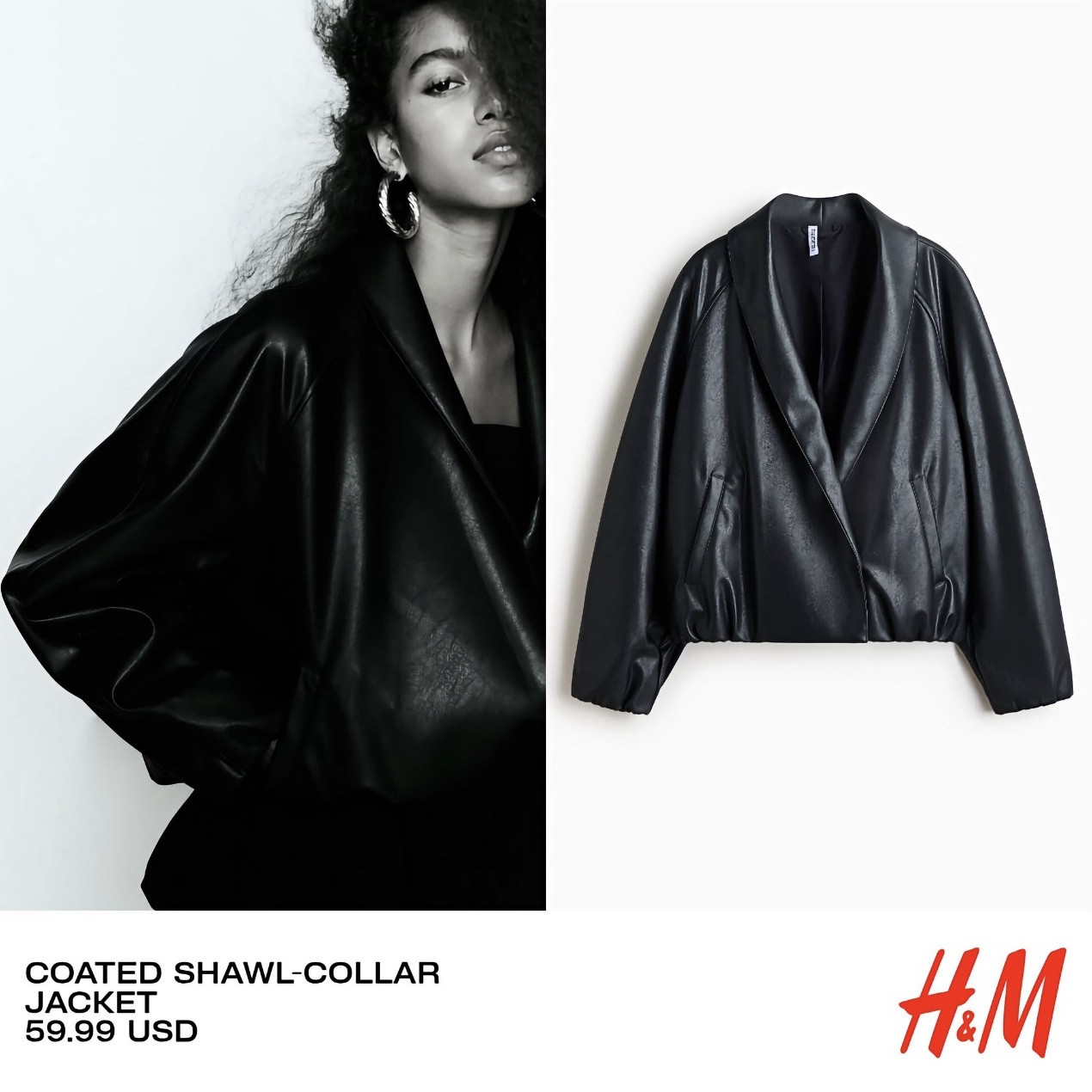 COATED SHAWL-COLLAR JACKET