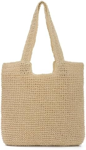 Freie Liebe Straw Beach Bag for Women Summer Woven Tote Bag Shoulder Handbags | Amazon (US)