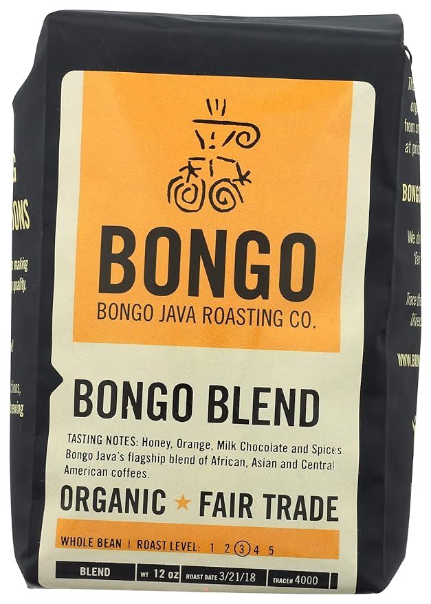 Bongo Java, Coffee Bongo Blend Organic, 12 Ounce | Amazon (US)