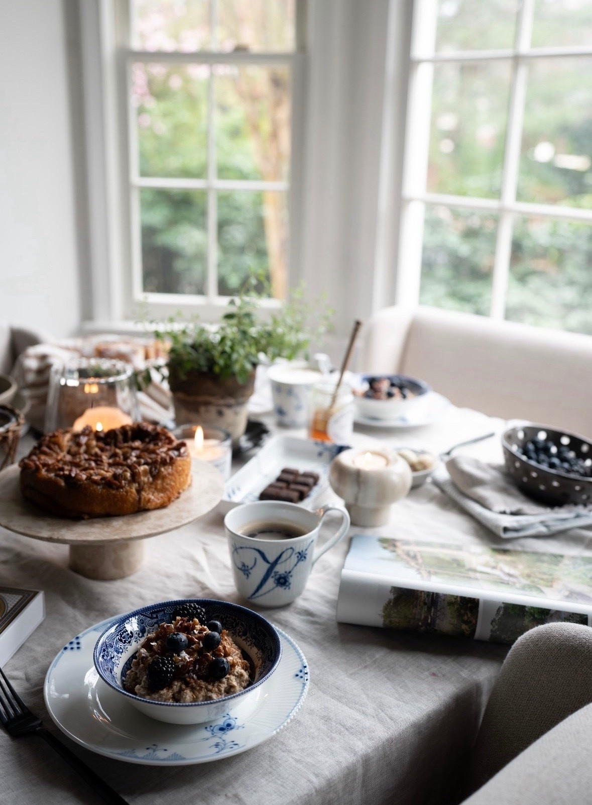 The windows are open, the birds are singing, and the table is full of the most beautiful spread. Fresh pastries, bowls of fruit, warm coffee, and all the little treats we love. Candles flicker between the plates and every bite feels like a celebration. Honestly, it feels like the perfect morning.



#LTKmorningroutine #LTKdayinmylife #LTKmomlife
