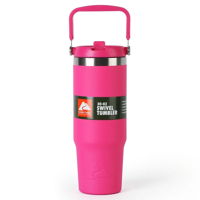 Ozark Trail 30 oz Insulated Stainless Steel Tumbler with Swivel Handle, Hot Pink | Walmart (US)