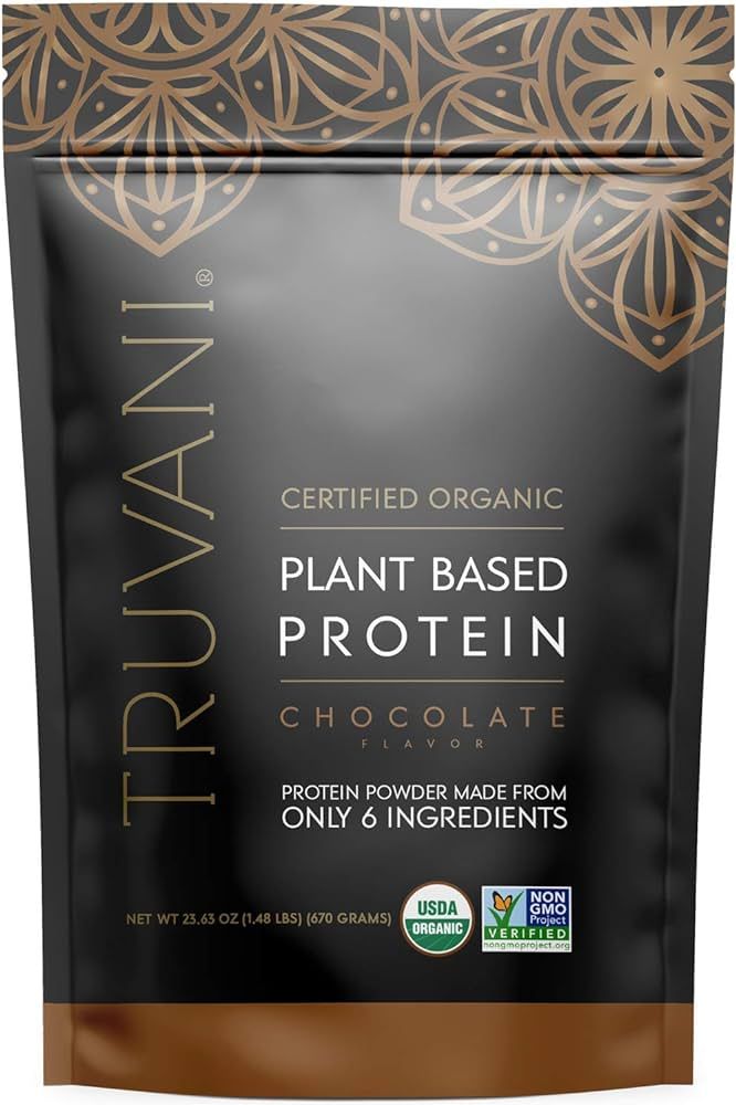 Truvani Organic Vegan Protein Powder Chocolate - 20g of Plant Based Protein, Organic Protein Powd... | Amazon (US)