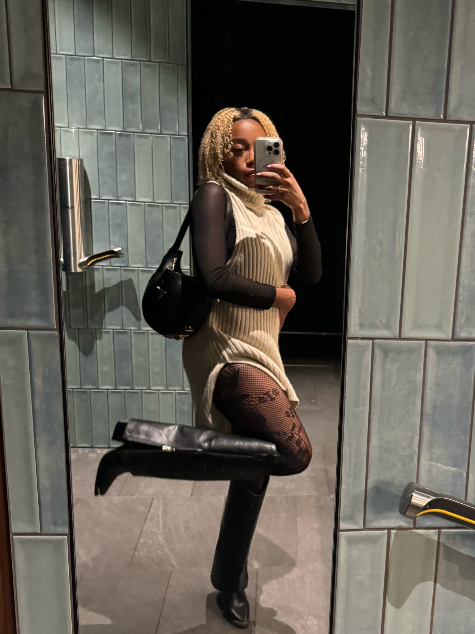 Went to a private dinner with friends and I wanted to go for a chic look so I paired a sleeveless turtleneck dress with lace tights and tall black boots 

#LTKSaleAlert #LTKCyberWeek #LTKHoliday