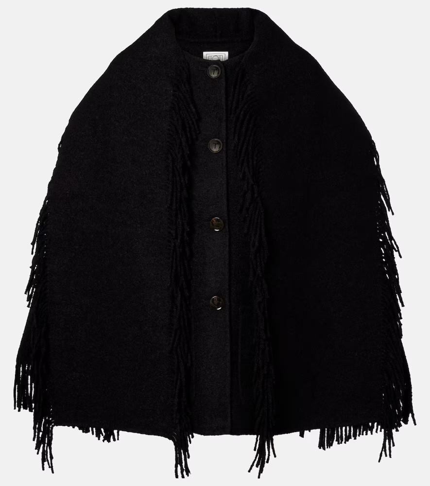 Toteme Fringed scarf-detail wool-blend jacket | Mytheresa (US/CA)