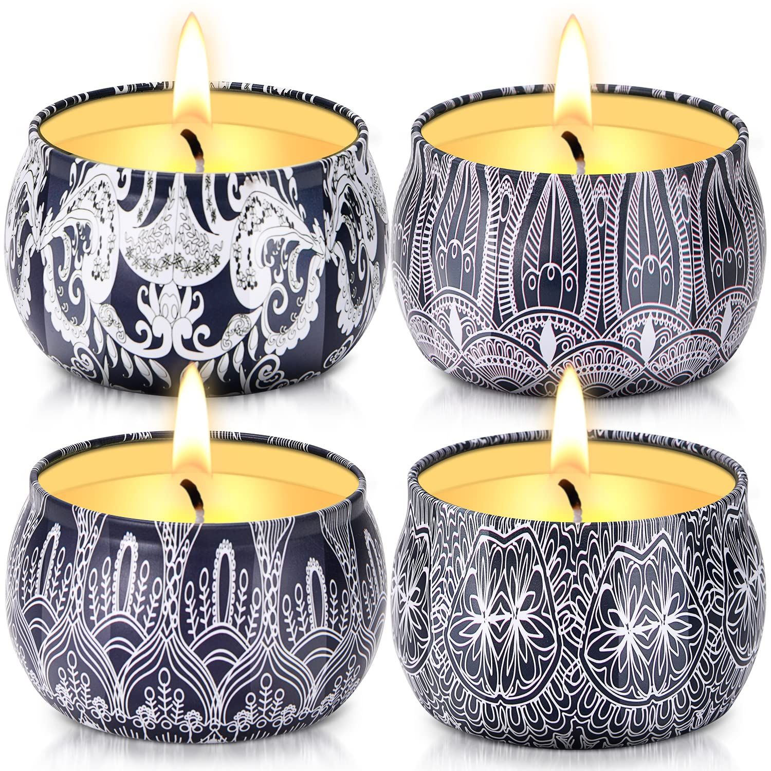 Hausware Citronella Candles - 4 Pack Citronella Candles Outdoor Set，Indoor Scented Soy Wax Candles P | Amazon (US)