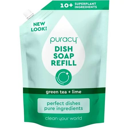 Puracy Dish Soap Refill Green Tea & Lime Kitchen Soap That Cares for Your Dishes and Your Hands Natu | Walmart (US)