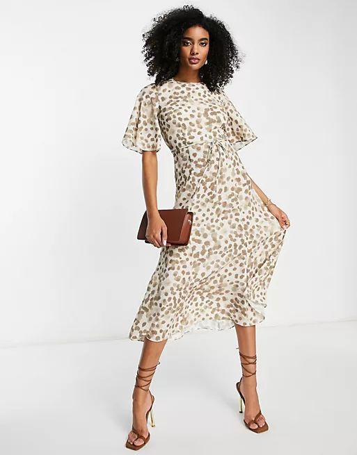 French Connection midi tea dress in animal print | ASOS (Global)