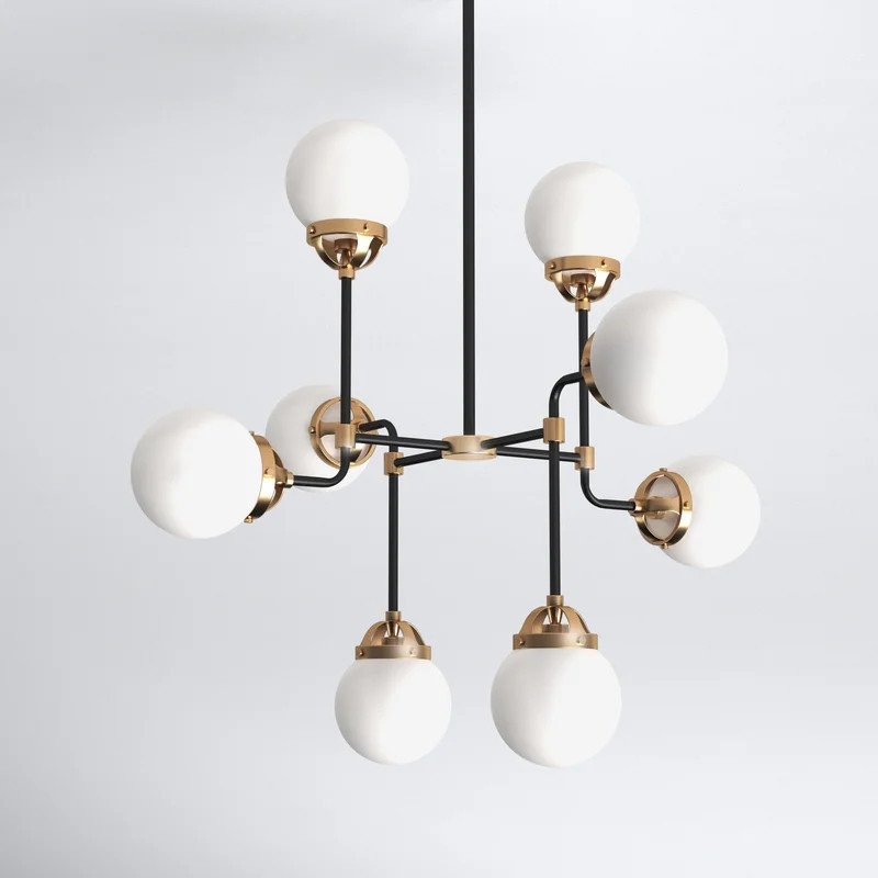 Newport 8 - Light Dimmable Sputnik Modern Linear Chandelier | Wayfair North America