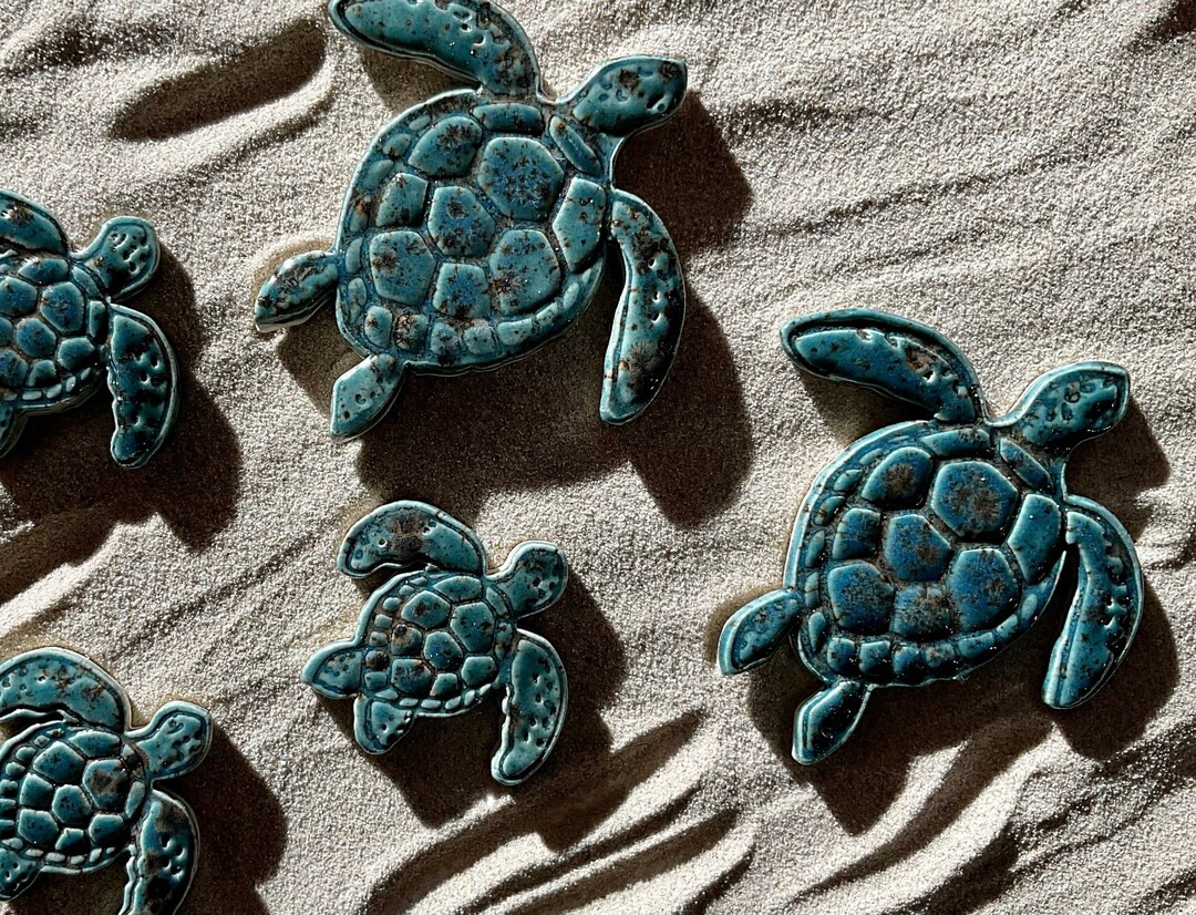 Ceramic Sea Turtle Mosaic Tile, Adult or Baby Turtle, Ocean Beach Reef Decor, for Crafting and Ma... | Etsy (US)
