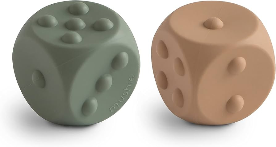 mushie Silicone Dice Press Toy | Baby Sensory Play for 10+ Months (Dried Thyme/Natural) | Amazon (US)