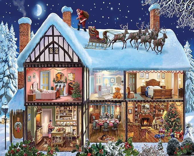 White Mountain Puzzles Christmas House - 1000 Piece Jigsaw Puzzle | Amazon (US)
