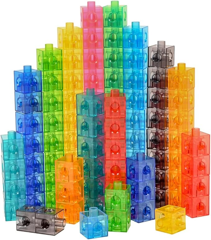 edxeducation Translucent Linking Cubes - Construction Toy for Early Math - Set of 100 - 0.8 Inch ... | Amazon (US)