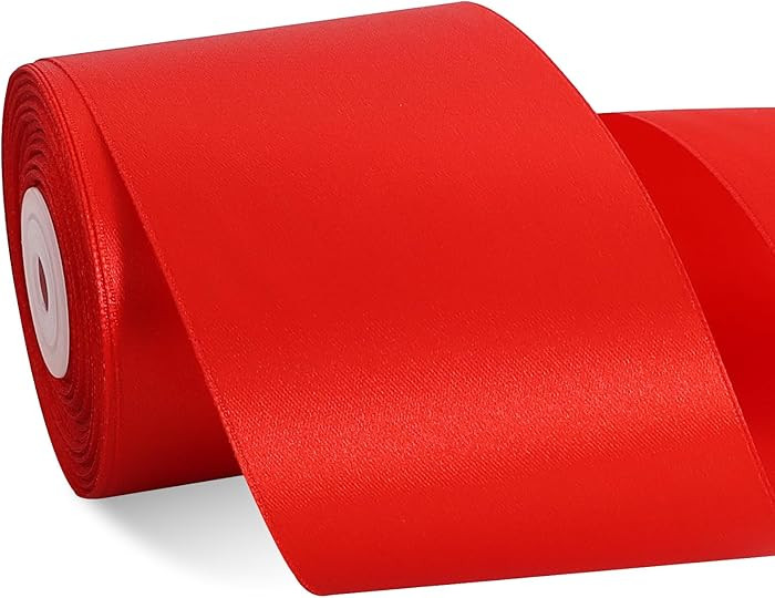 TONIFUL Red Satin Ribbon 3 Inch X 25yds Solid Silk Ribbons for Gift Wrapping, Craft, Floral Bouqu... | Amazon (US)