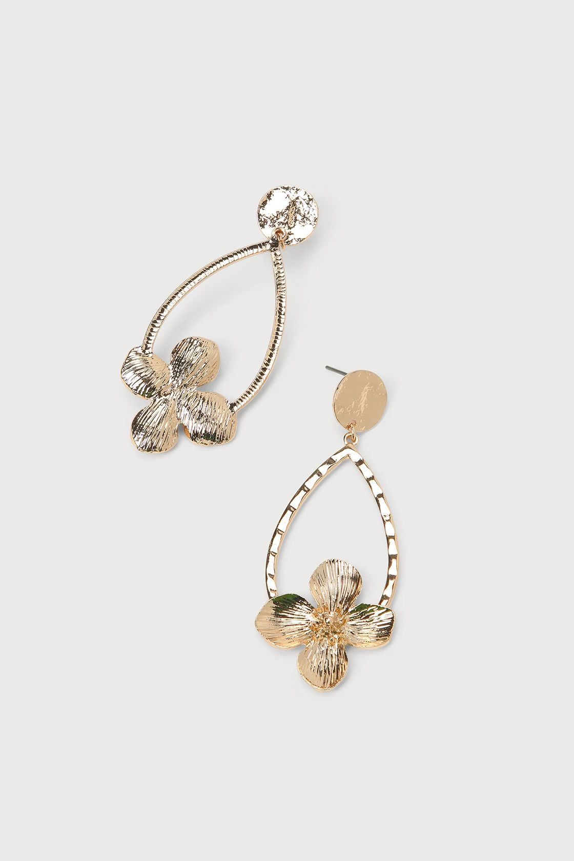 Beaming Blooms Gold Flower Teardrop Earrings | Lulus (US)