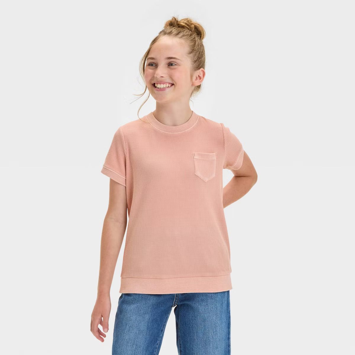 Girls' Short Sleeve Waffle T-Shirt - Cat & Jack™ | Target