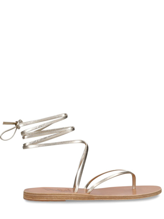 5mm Celia metallic leather flat sandals | Luisaviaroma