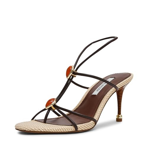 Steve Madden Women's Ramos Heeled Sandal, Brown Multi Stones, 8 | Amazon (US)