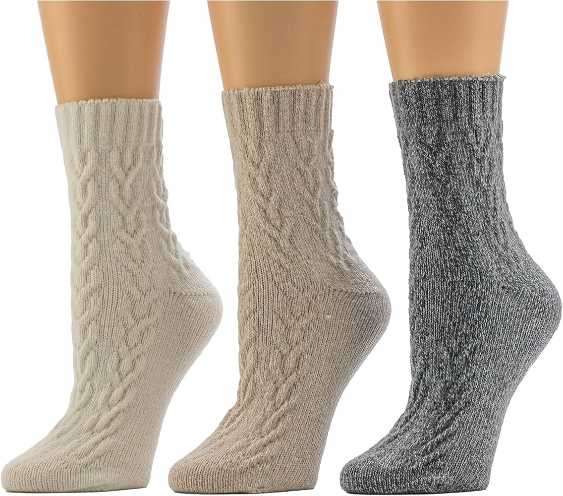 BEARPAW Womens 3 Pair Pack Super Soft Modern Multicolor Assorted Easy Care Solid Large Cable Neut... | Amazon (US)