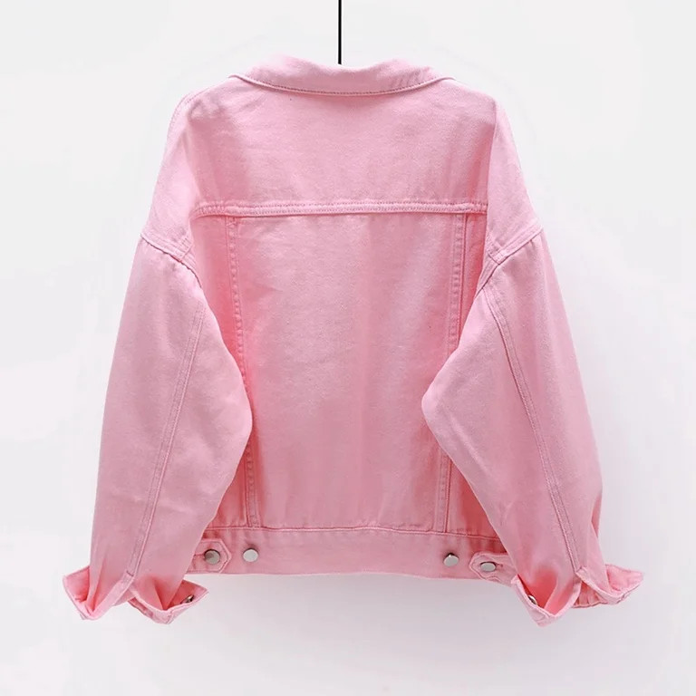 Homenesgenics Winter Clearance! Denim Jacket Women Pink Women Fall Warm Solid Long Sleeve Jacket ... | Walmart (US)