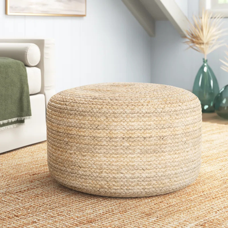 Shipka 29'' Wide Round Pouf Ottoman | Wayfair North America