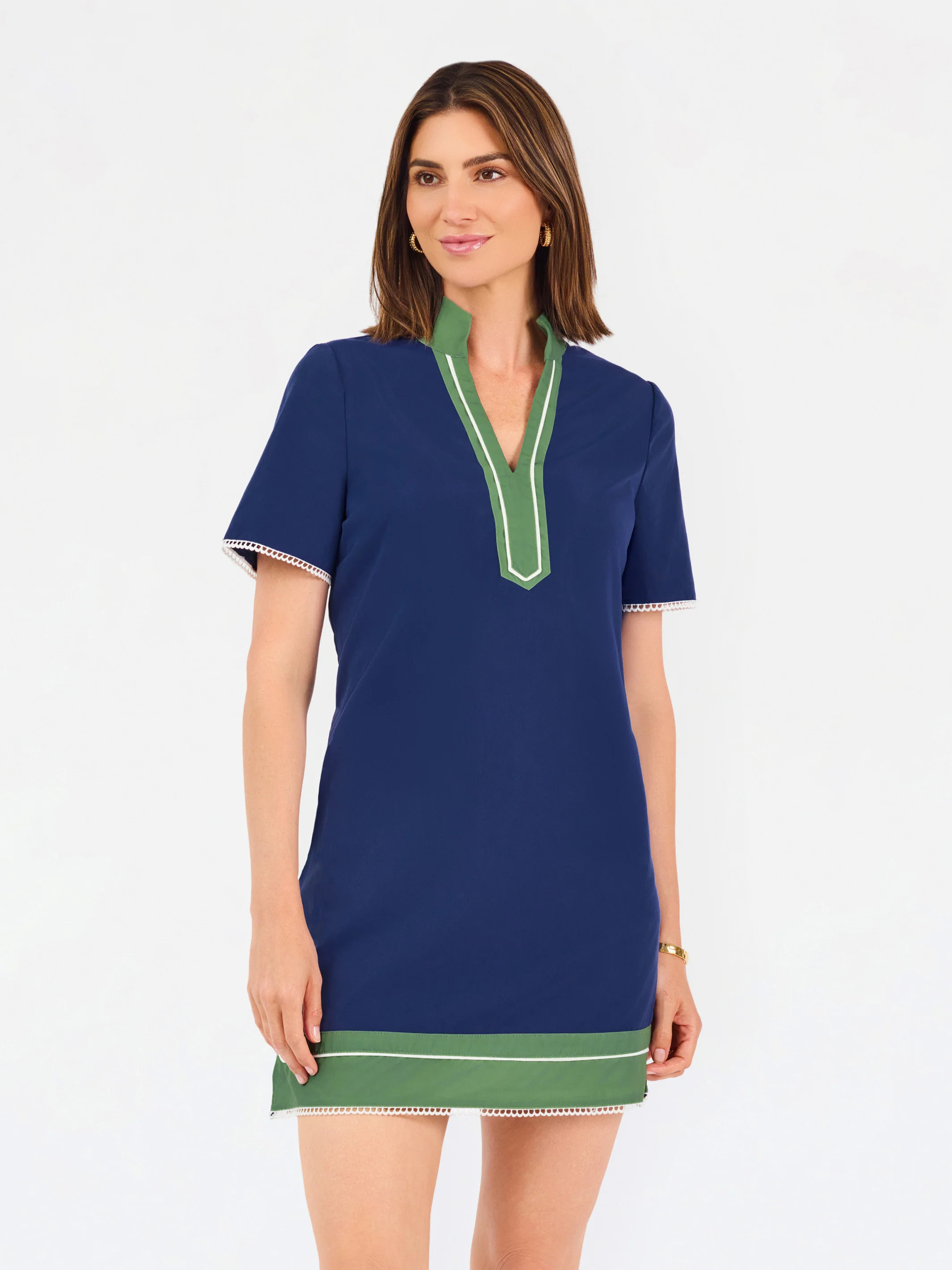 Brenda Short Sleeve Dress | Navy | Mary Square