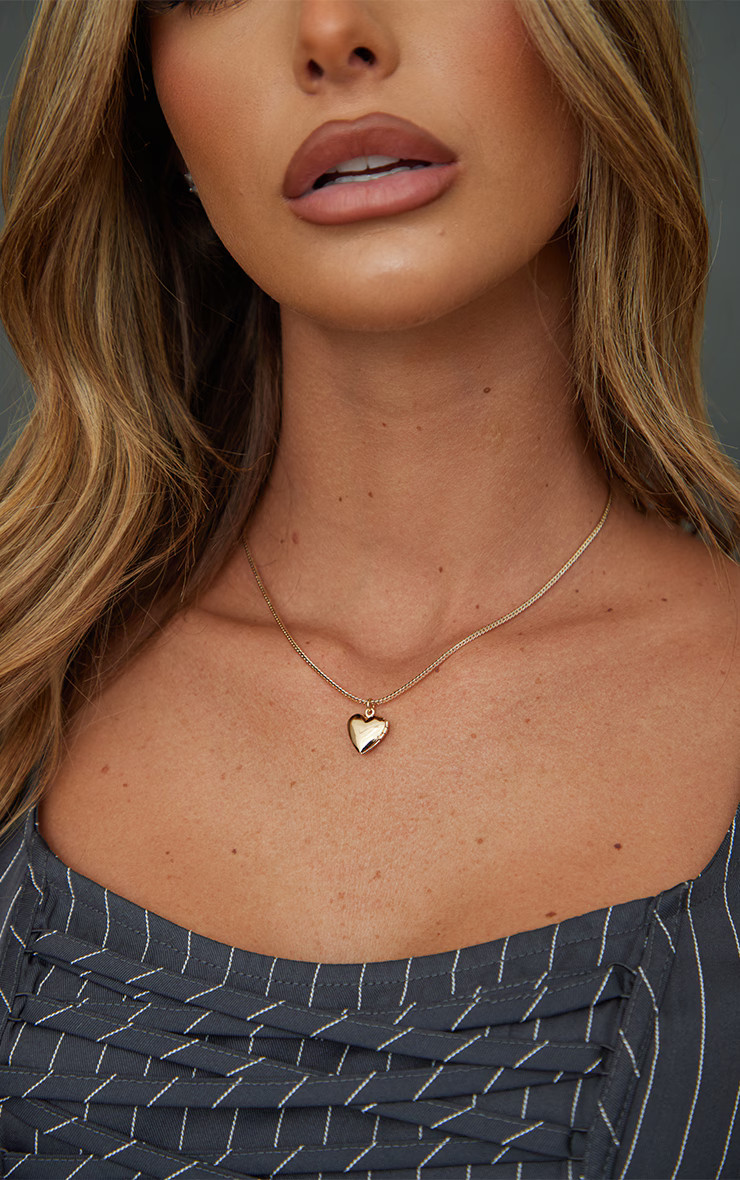 Gold Locket Snake Chain Necklace | PrettyLittleThing UK