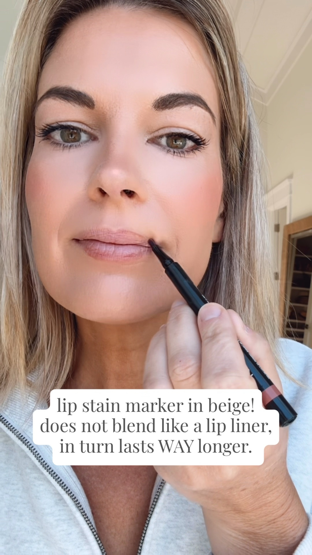 This lip stain goes on like a dry marker.  It’s buildable but not really blendable. I really like it with a gloss because it doesn’t feather or fade as much as a transitional crayon lip liner.  I’m wearing beigebait and it’s giving guava.

#LTKOver40 #LTKBeauty