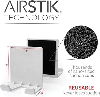 AIRSTIK Cradle Glass Mount Phone Holder Reusable TikTok Facetime Compatible with iPhone iPad Cell... | Amazon (US)