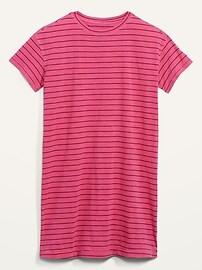 Loose Vintage Garment-Dyed Striped T-Shirt Shift Dress for Women | Old Navy (US)