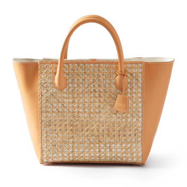 Cane and Leather Tote | Mark and Graham | Mark and Graham