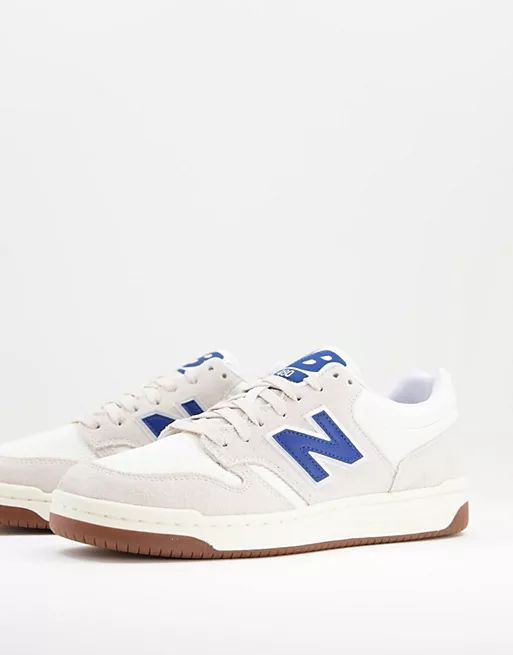 New Balance 480 trainers in off white and blue | ASOS (Global)
