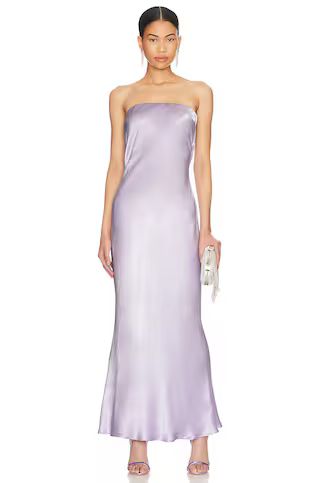 BEC&BRIDGE Moondance Strapless Midi Dress in Lilac from Revolve.com | Revolve Clothing (Global)