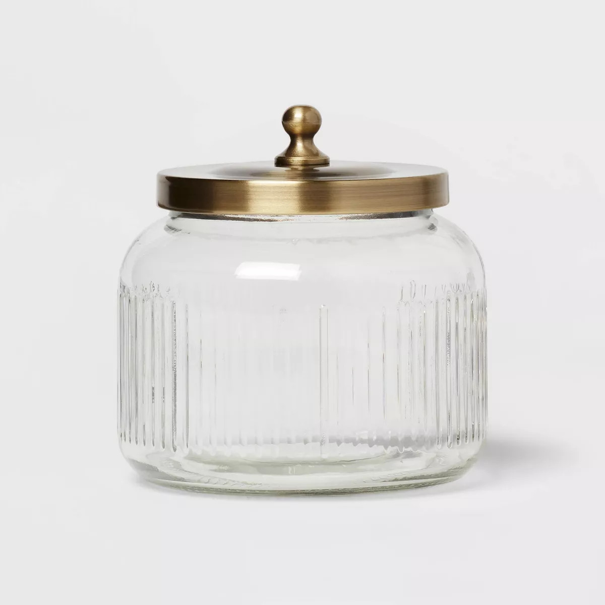 Small Glass Bath Canister Brass - Threshold™: Elegant Storage Container with Lid for Bathroom O... | Target
