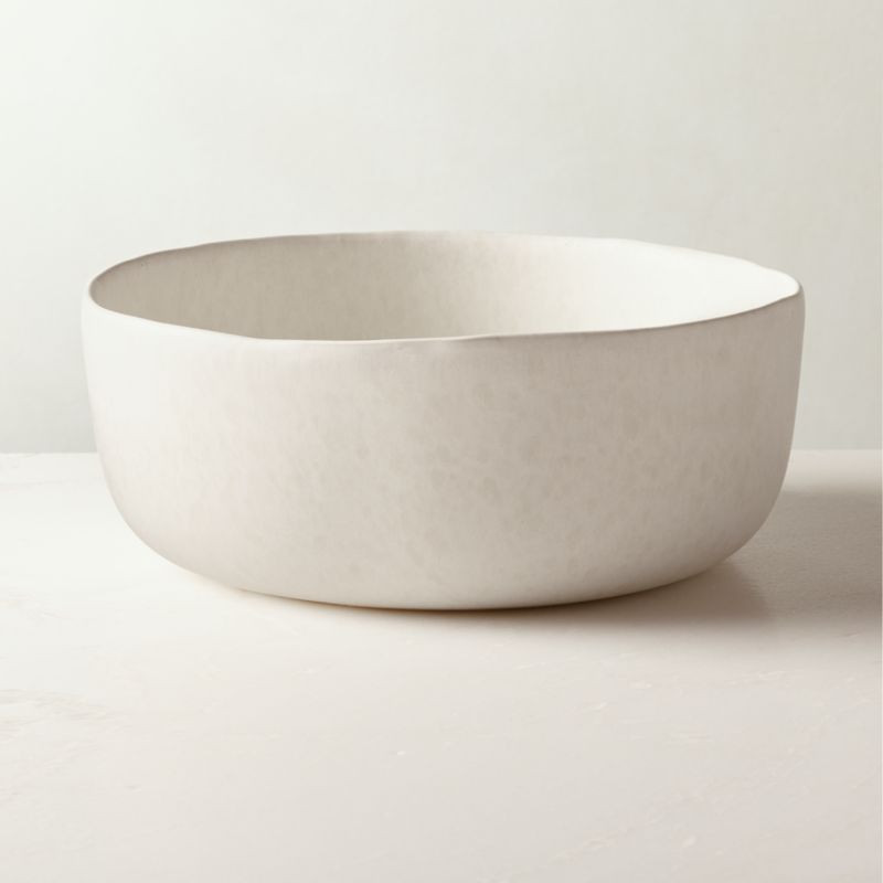 Drift White Serving Bowl with Reactive Glaze + Reviews | CB2 | CB2
