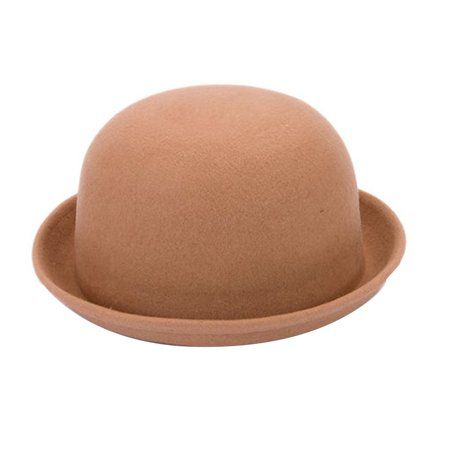 Well Lady Vintage Women s Wool Cute Trendy Bowler Derby Hat for Party tan | Walmart (US)
