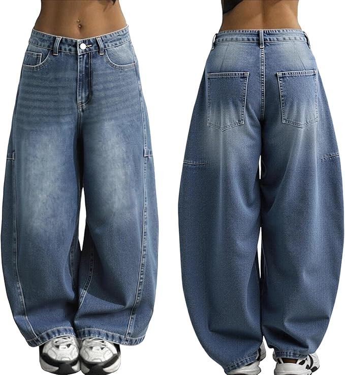 EMMIOL Women Boyfriends Hip Hop 90s Vintage Baggy Jeans Loose Denim Pants Mid-Low Waist Jeans | Amazon (US)