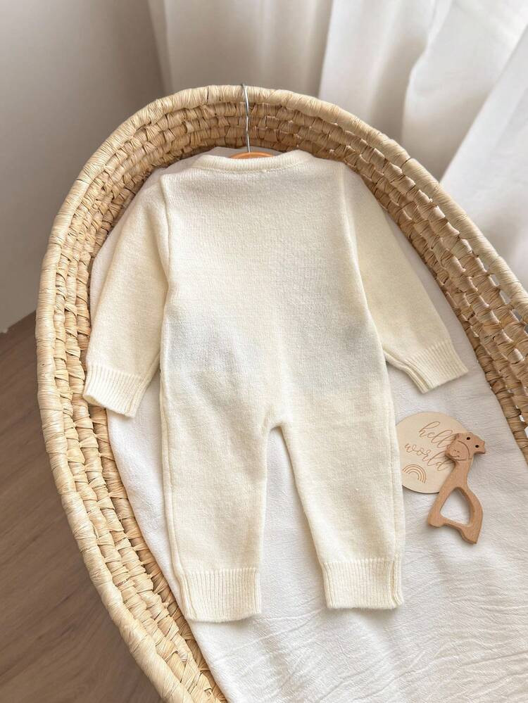 SHEIN Newborn Baby Girl Cute Cartoon Pattern Long Sleeve Sweater Romper, Autumn/Winter Fall | SHEIN