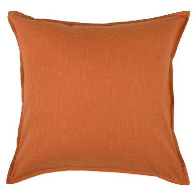 20"x20" Oversize Solid Square Throw Pillow Orange - Rizzy Home: Cotton Canvas, Indoor, Zipper Closure | Target