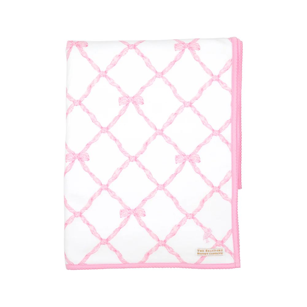 Silent Night Throw - Belle Meade Bow with Pier Party Pink | The Beaufort Bonnet Company