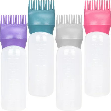 4pcs Hair Dry Cleaning Bottles Hair Root Comb Squeeze Applicator Bottle with Comb | Walmart (US)