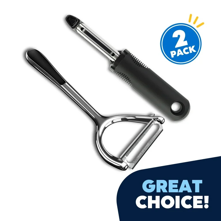 Vegetable Peelers Set – 2 Pack for Kitchen, Apple, Fruit, Carrot, Veggie, Potatoes Peeler, Y-Sh... | Walmart (US)