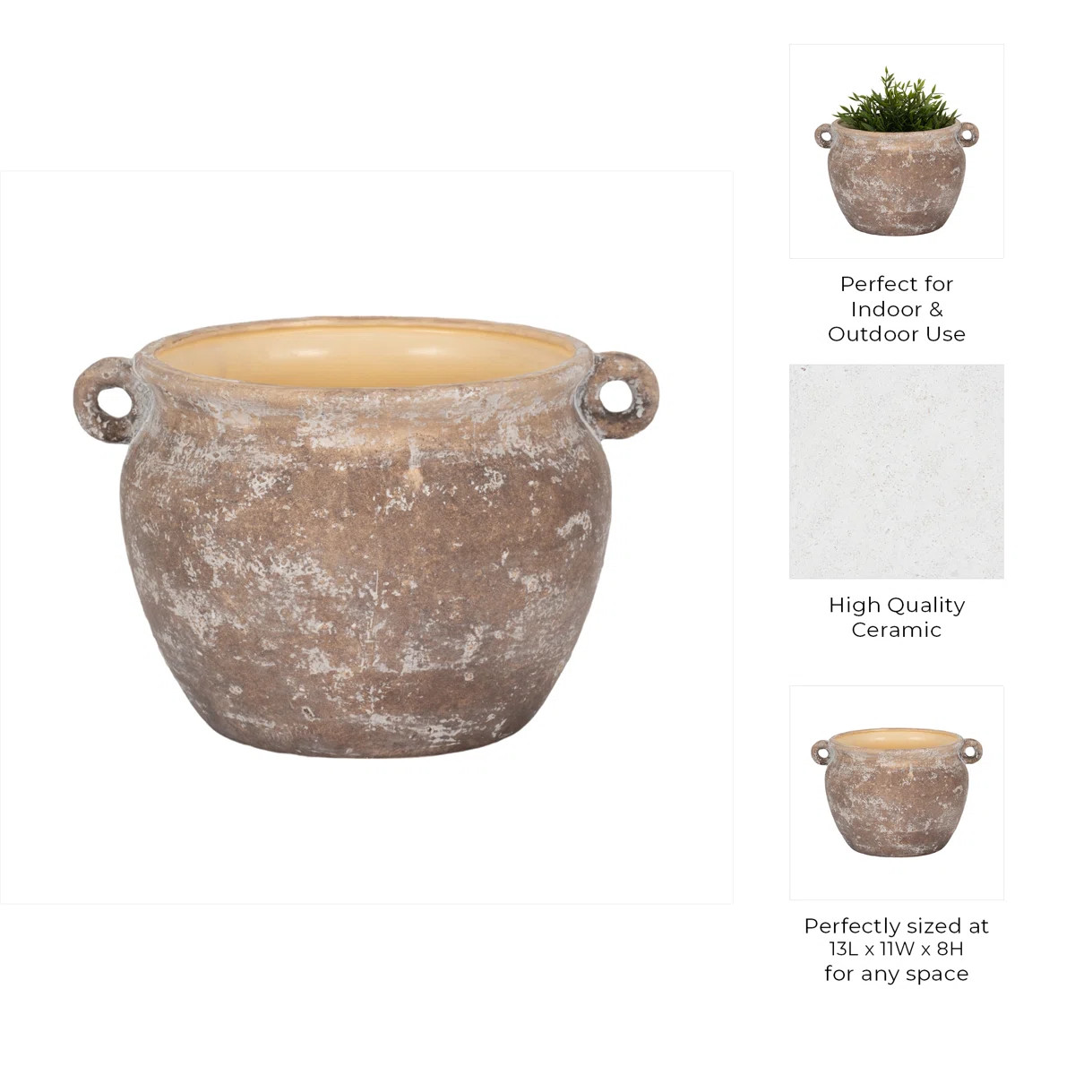 Bungalow Rose Textured Stoneware Jug Planter | Wayfair North America