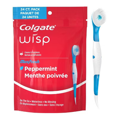 Colgate Max Fresh Wisp Disposable Travel Toothbrushes - Mini - Peppermint - Trial Size -24ct | Target