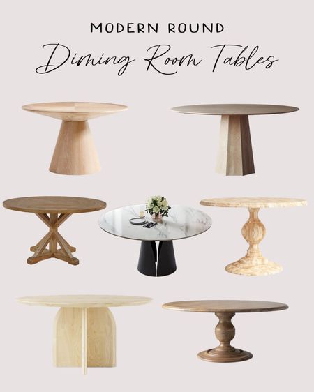 Modern round dining room tables 

natural solid wood, arhaus, wayfair, anthropologie, pedestal base, kitchen table, round table, modern table

#LTKhome #LTKFind